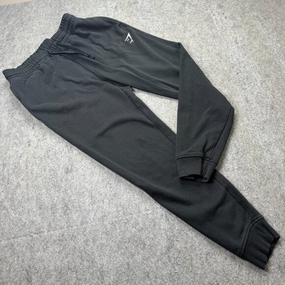 Gymshark Jogger Men M Black Crest Slim Fit Fleece 27" Tapered A2A4H - Picture 1 of 16
